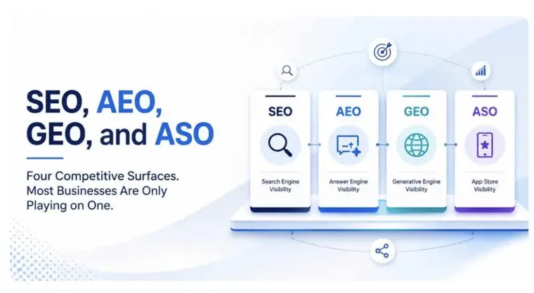 SEO, AEO, GEO, and ASO: What Every Small Business Needs to Know in 2026